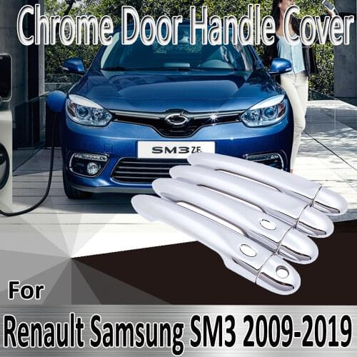 For Renault Samsung SM3 L38 2009~2019 Styling Stickers Decoration Chrome Door Handle Cover Refit Car Accessories