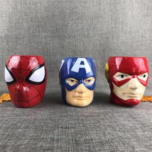 Disney Cartoon Mug Avenger Alliance American Captain Ceramic Cup Spider Man Hulk Gift Cartoon Water Cup Cups and Mugs Handgrip