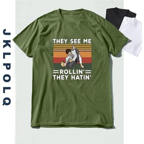 JKLPOLQ Summer Mens T-Shirt 15 Colors Wrestle Tops They See Me Printing Casual Anime Tee EU Size XS-3XL