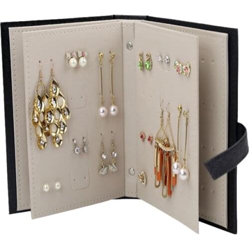 Earring Jewelry Storage Book - in Black and Red - Travel Stud Earring Organiser Gift - Conveniently Stored - Holder Needle Book