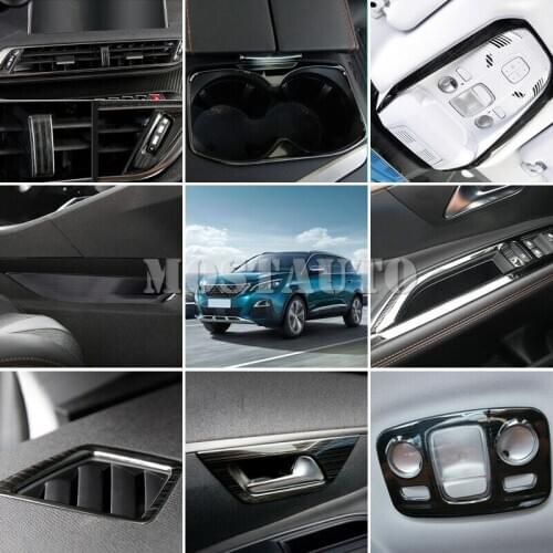 Black Interior Accessories Kit Trim For Peugeot 3008 GT 3008 Allure 2016-2019 28pcs Car Accessories Interior Car Decor Car Trim