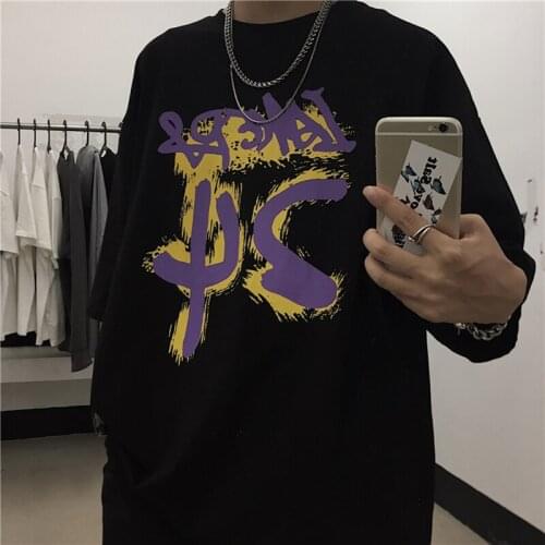 Summer Japanese alphabet art print casual Harajuku loose short T-shirt chic fashion cute hip-hop vintage O-neck women T-shirt