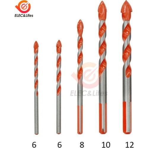 Tungsten Steel Triangle Drill Bits Set Electric Tools Drill Hammer Concrete Ceramic Tile Metal Drill Bit Wall Hole Saw Drilling