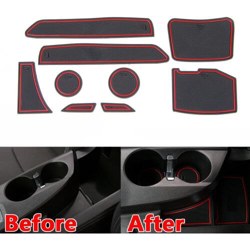 Non-slip Interior Door Slot Pad Rubber Cup Holder Mat Carpets Fit For Chevrolet Camaro 2017+ Car Styling Auto Accessories