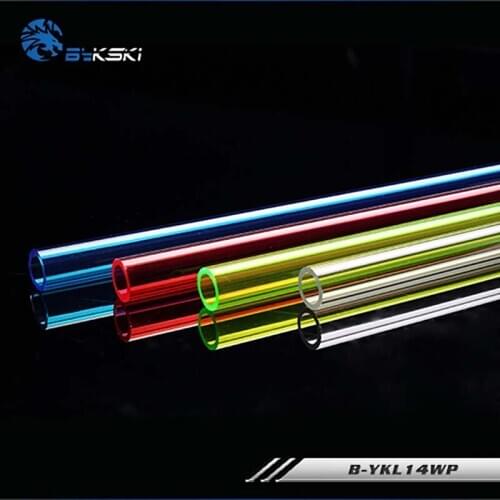 Bykski pc water cooling hard tube Acrylic pipe 50cm,Red Blue Green Transparent for water cooler PMMA B-YKL14WP