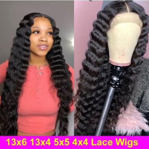 Transparent Lace Wigs Loose Deep Wave Lace Front Closure Wig Frontal Wigs For Black Women Peruvian Lace Front Human Hair Wigs