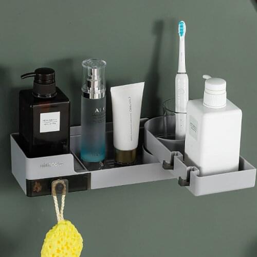 Pop Rotatable Storage Rack Plastic Wall-Mounted Nordic Style Shower Organizer Rack Kitchen Triangle Storage Shelf Household Item