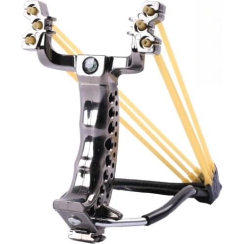 Jacht Slingshot Met Rubber Band Hoge Sterkte Staal Tactische Boog Pols Vouwen Katapult En Ballen Krachtige Catapult Nieuw