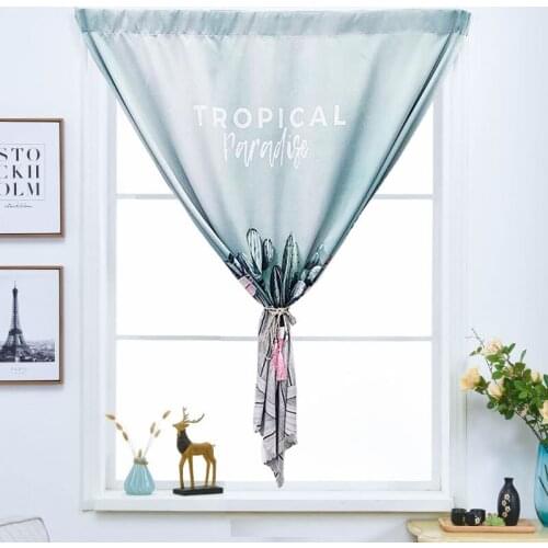 Modern Shading Curtain Living Room Kitchen Pasteable Curtain Bedroom Cloth Home Decoration Curtain Without Punching