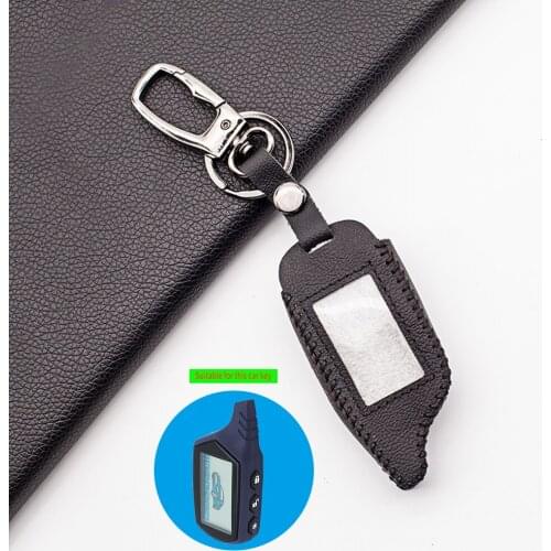 A91 Stylish 100% Leather Key Case Cover For Vehicle Safety In Two Senses Car Alarm System Russian Version Starline A91 Fob