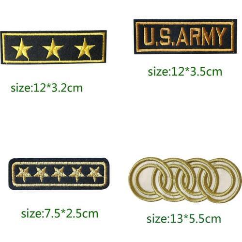 Us ARMY Marine Corps Tactical Epaulettes Shield icon Embroidered Applique Patches for Clothing DIY Iron on Badge on the Backpack