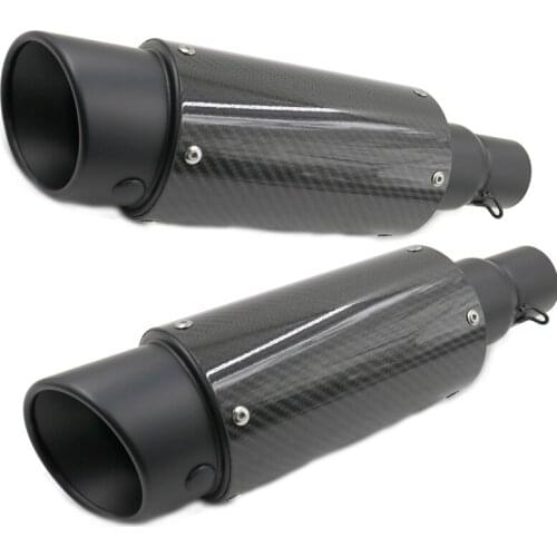 Universal 51mm Motorcycle Exhaust Modify Motocross Exhaust Muffler For FZ6 CBR250 CB600 MT07 ATV with Sticker Carbon Fiber