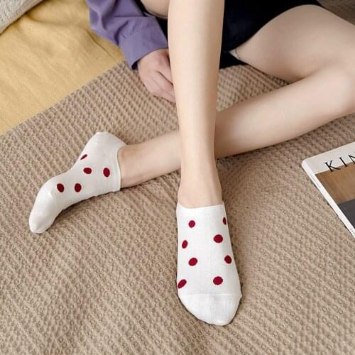 Polka Dot Ankle Socks Cute Kawaii Sweet Short Socks Set Cotton Happy Socks Casual Harajuku Calcetines Mujer 1 Pair