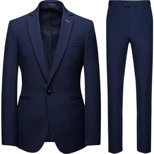 XF116 New Fashion Business Leisure 2-piece Grooms Best Man Wedding 2-button Plazer Mens Suits with Pants