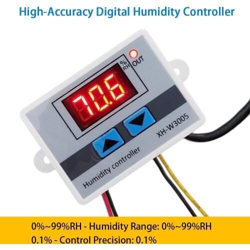 XH-W3005 Digital Humidistat Humidity Controller Regulator Hygrometer Indoor Outdoor Humidometer Mositure Detector Monitor