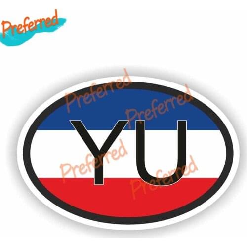 YU YUGOSLAVIA COUNTRY CODE Flag Decal Motocross Racing Laptop Helmet Trunk Wall Vinyl Car Sticker Die Cutting