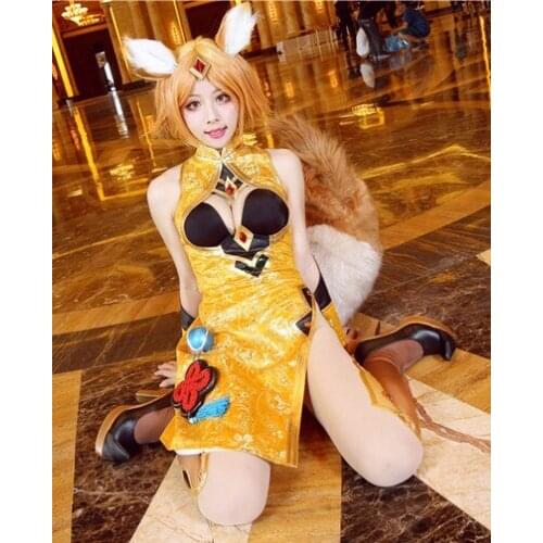 Arena of Valor King cos classic Daji charm fox cheongsam cosplay womens full set Game