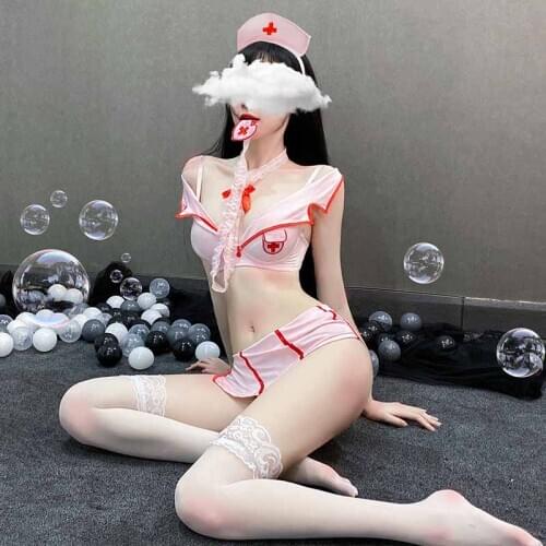 Nurse Cosplay Sexy Women Babydoll Underwear Chemises Lingerie Sex Hot Erotic Uniform Costumes Halloween Role Play Live show