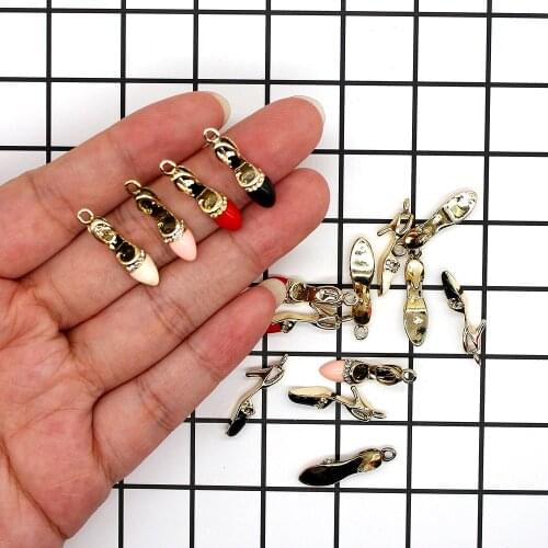 10pcs DIY Fashion Ballet Shoes Charms Enamels Alloy Pendant Making Bracelet Necklace Jewelry Gifts DIY Finding XL857