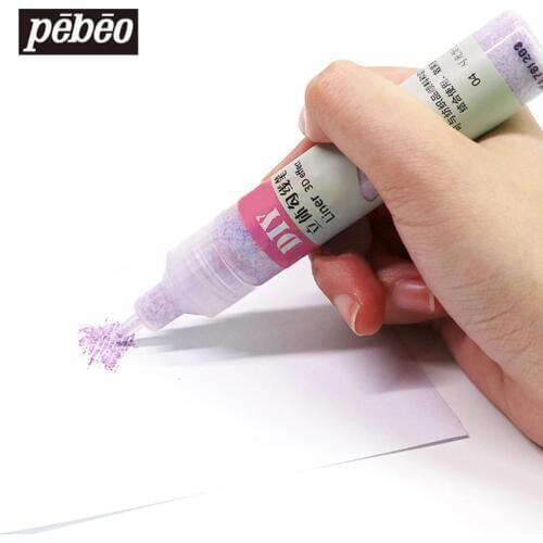 10pcs/Set Pebeo 3D Acrylic Paints For Painting Fabric Paint Set For Fabric Wood Glass Liner Glitter Pigment Pen Artist Painting