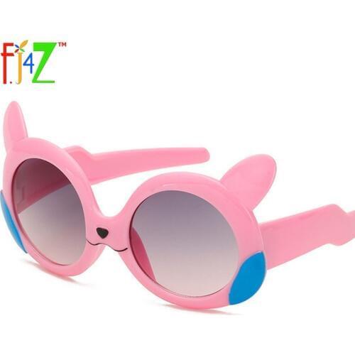 2017 Childrens Sunglasses Fashion Lovely Cartoon Dog Head Baby Plastic Frame Coating Lens Baby Girls Goggle Shades