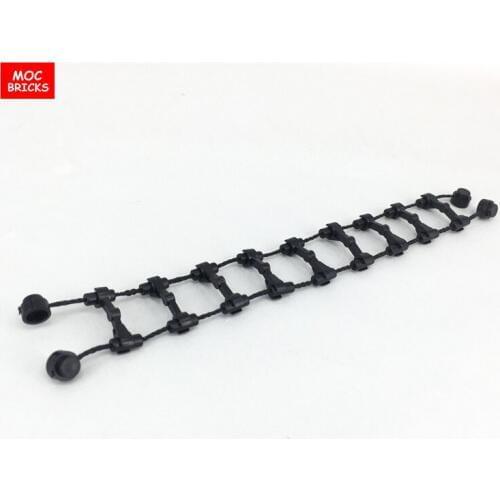 5pcs/lot MOC Bricks Black Soft Ladder Rescue Ladder DIY Educational Building Blocks Assembled Toys for children Xmas Gifts