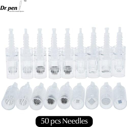 50 Pieces Derma Pen Needles Tip For Dr. pen E30 N2 M7 M5 Buckle Needle Cartridge Disposable Sterilized High Hygiene Package