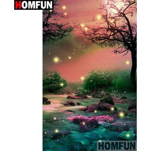 HOMFUN Full Square/Round Drill 5D DIY Diamond Painting "Firefly landscape" 3D Diamond Embroidery Cross Stitch Home Decor A19224