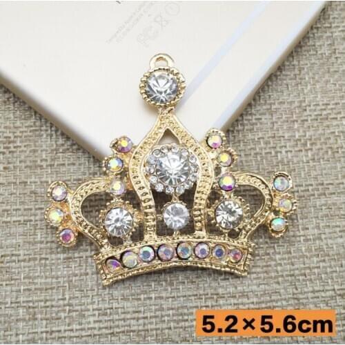 5pcs/lot Gold Crown rhinestone hair Embellishment diy hair accessories