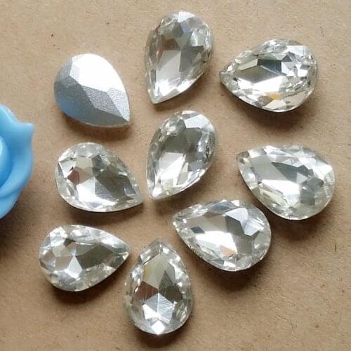FREE SHIPPING Cheap Hot Selling 6x10mm 10x14mm Pear Beads Crystal Clear Color Drop Shape Crystal Fancy Stone