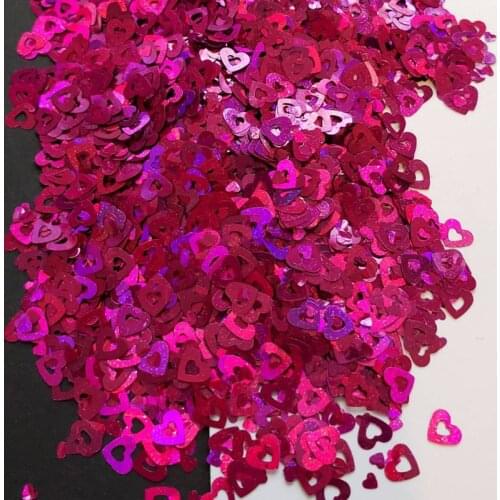 50G 12 Colors HEART Chunky Holographic Glitter Shape 4mm Polyester Laser Nail Glitter Art Body Glitter , 1.76 oz weighed bags,97