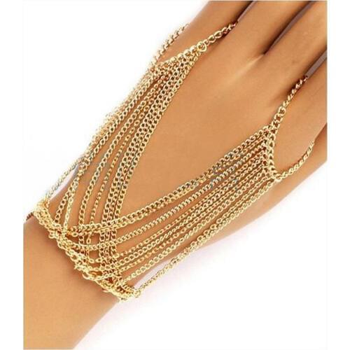 Fashion Multilayer Bracelets & Bangles Chain Link Hand Harness Finger Bracelet Jewelry For Women Brazaletes Pulseras Mujer
