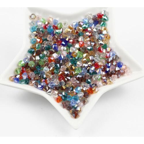 44 colors 50Pcs 6mm Bicone Austria Crystal Beads charm Glass Loose Spacer Beads for DIY Jewelry Handiwork Making accessories