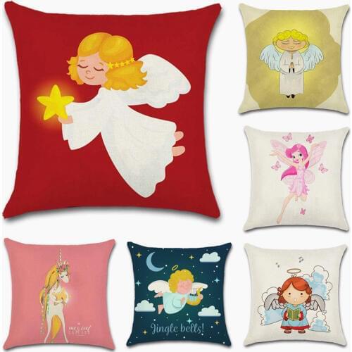 Love angels cartoon cushion covers Sofa Car Chair seat house Home Decoration children girl bedroom sweet dream gift Pillowcase