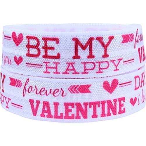 Valentine love foe pink patterns fold over elastic