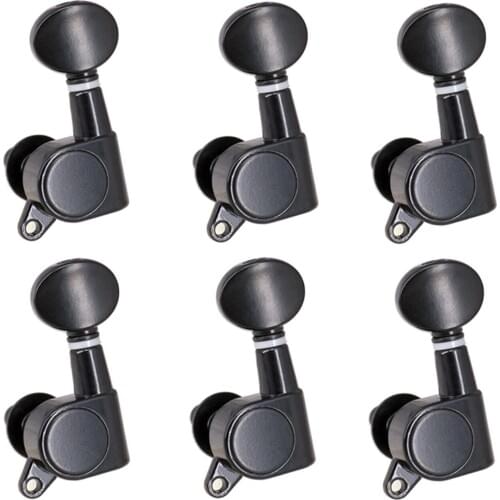 Guitar String Tuning Pegs Tuning Machines Sealed Machine Heads Grover Tuners Tuning Keys Oval Button 6 Left for Electric Guitar