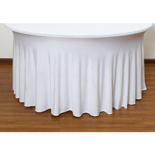 Custom white bar table stretch skirt round tablecloth cocktail tablecloth