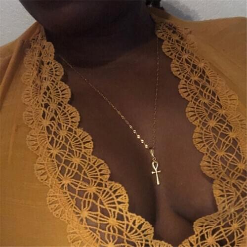 Trendy Punk Simple Cross Choker Necklace Bohemian Collar Statement Pendant Necklace For Women Fashion Wedding Jewelry 2020 New