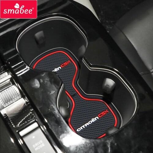 Smabee Car Gate Slot Mats for Citroen C5 X 2021 Interior Accessories Anti-Slip Door Pad Cup Holders Rubber Coaster Groove Mat