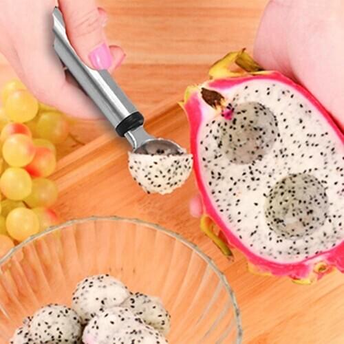 Melon Ball Scoop Fruit Spoon Ice Cream Sorbet Spoon Stainless Steel Watermelon Ice Cream Dig Ball Scoop Spoon Kitchen Gadgets