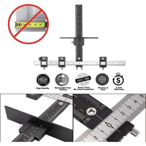 Magnetic Drawer Slide Jig Detachable Hole Punch Jig Tool Center Drill Bit Guide Set Sleeve Cabinet Hardware Locator Wood Drill