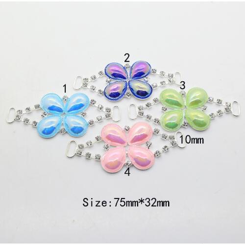 Highlight pearl Bikini Connector 2017 metal Rhinestone buckle Swimwear Clickers bikini front closure buckles wedding decoration