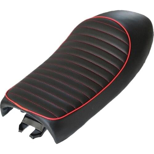 Motorcycle Vintage Cafe Racer Saddle Seat - Waterproof Motorbike Seat Cushion, Hump Style for Honda Yamaha Suzuki Kawasak