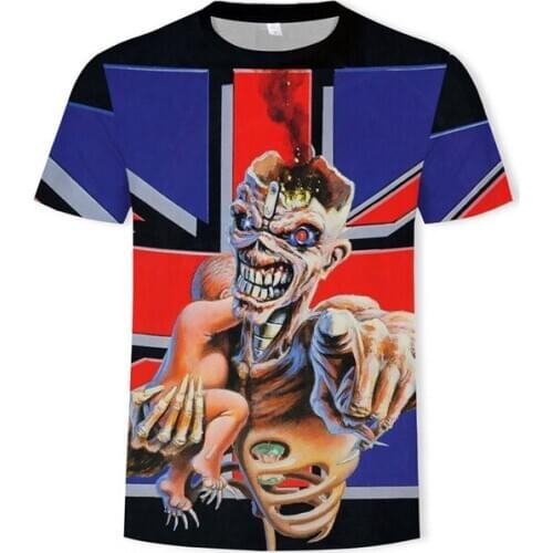 Music punk T-shirts Guitar 3d print Flame T-shirt Men Tshirts Casual Metal Shirt Gothic Anime Clothes Short Sleeve t shirts