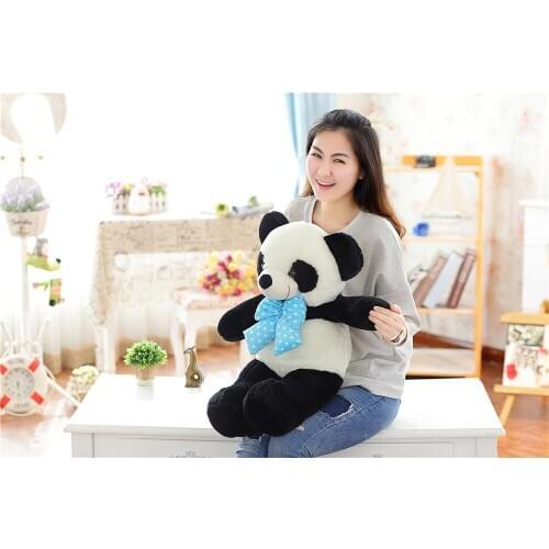 Stuffed plush toy about 60cm bowtie panda doll birthday gift b0490