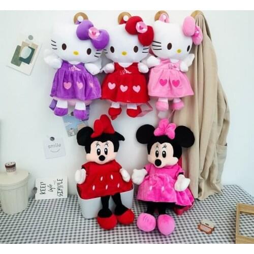 50cm Cat Stuffed Plush Backpacks Large Capacity Kitten Backpack for Girls Cartoon Mouse Dolls Soft Bags Cute KT Dolls Plush Toy