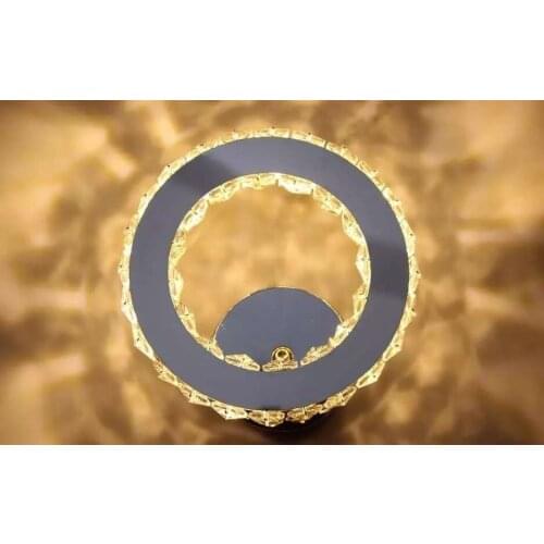 Ring crystal wall lamp Push Button Wall Light For Living Room Bathroom Bedroom Light Fixture 85-265v night light