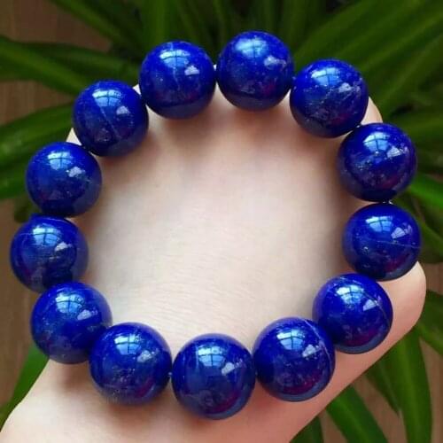 Genuine Natural Royal Blue Lapis Lazuli Stone Big Beads Women Man Fashion Bracelet AAAAA 18mm