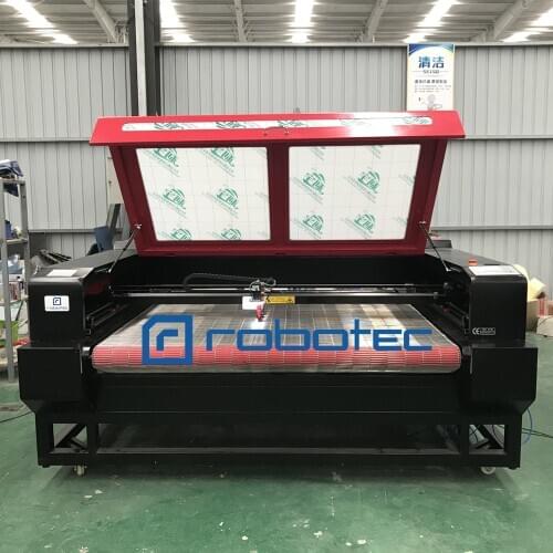 New 1610 Auto Feeding Laser Cutting Machine With Reci Laser Tube 100w Fabric Plastic Laser Engraver With CE Stand