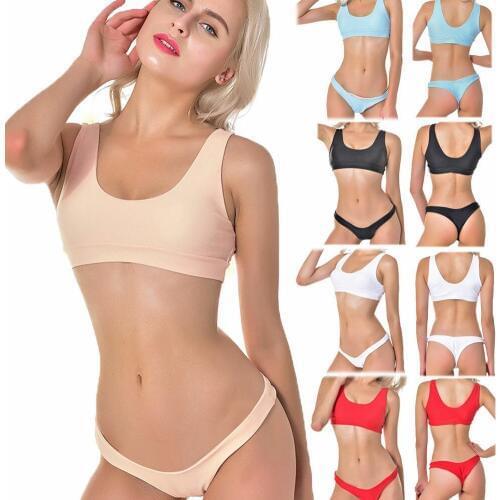 2019 New Ladies Seamless Padded Bikini Set Women Swimwear Women Swimsuits Sports Bra Shape Wear Leisure Yoga Womens Underwear